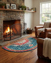 Brighton Terrace Collection Area Rug - Hove (Blue) Hearth Blue  lifestyle 52