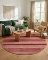 Jewel Oasis Collection Area Rug - Sapphire (Rusty Pink Rose) Round Rusty Pink Rose  lifestyle 52