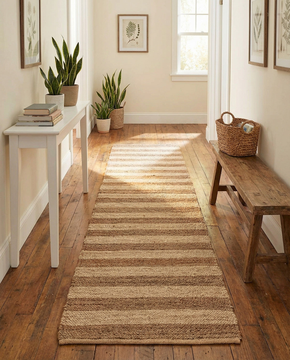 Woven Seaside Jute Collection Area Rug - Nantucket Runner Natural Ivory  lifestyle 78