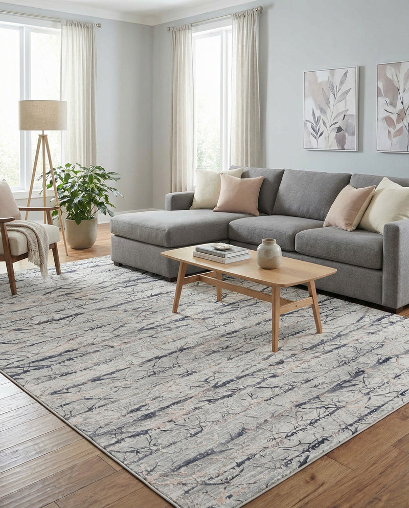 Bloomsbury Elegance Collection Area Rug -  Soho Rectangle Gray  lifestyle 18