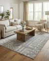 Brighton Stripes Collection Area Rug - Sussex (Gray and Ivory) Rectangle Gray and Ivory  lifestyle 13