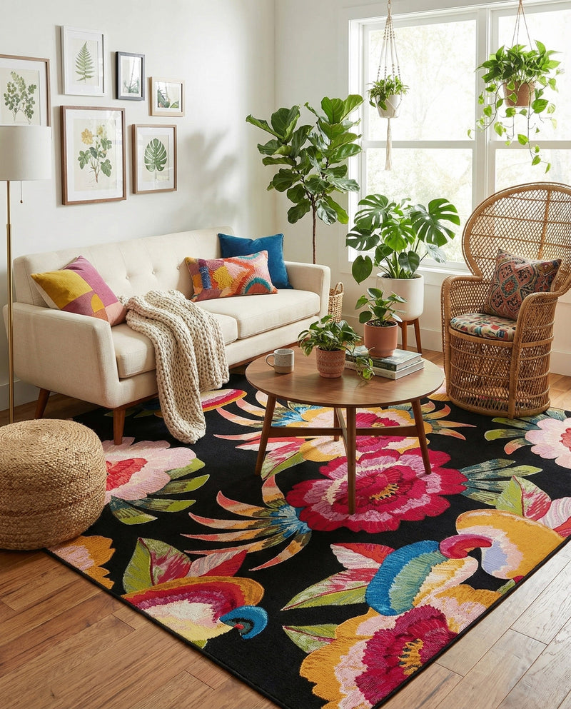 Seaside Blooms Collection Area Rug -  Versailles Rectangle Multi  lifestyle 36