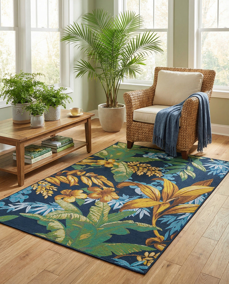 Seaside Blooms Collection Area Rug -  Grove Rectangle Multi  lifestyle 18