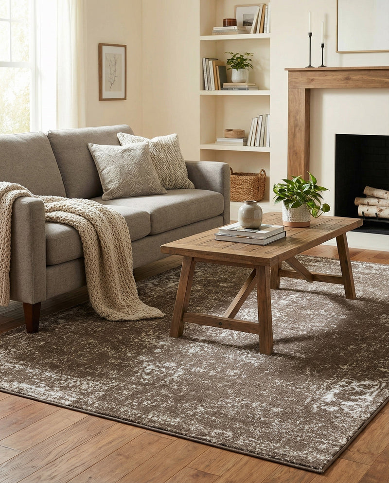 Riviera Elegance Collection Area Rug - Antibes (Brown) Rectangle Brown  lifestyle 18