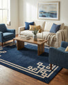 Aegean Labyrinth Collection Area Rug -  Rhodes Rectangle Dark Blue  lifestyle 24