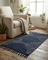 Thar Cotton Collection Area Rug - Jaisalmer (Navy Blue) Rectangle Navy Blue  lifestyle 14