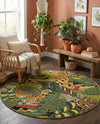 Seaside Blooms Collection Area Rug -  Sorrento Round Green  lifestyle 52