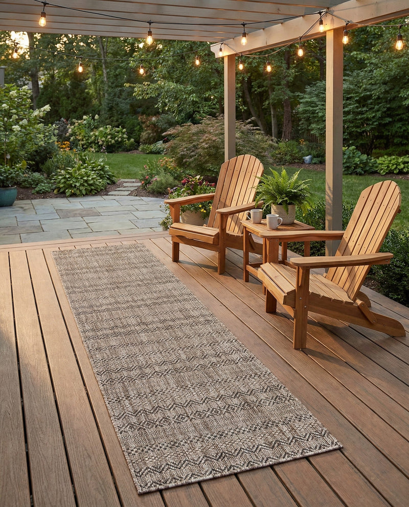 Seaside Stripes Collection Area Rug -  Boardwalk (Natural) Runner Natural  lifestyle 66