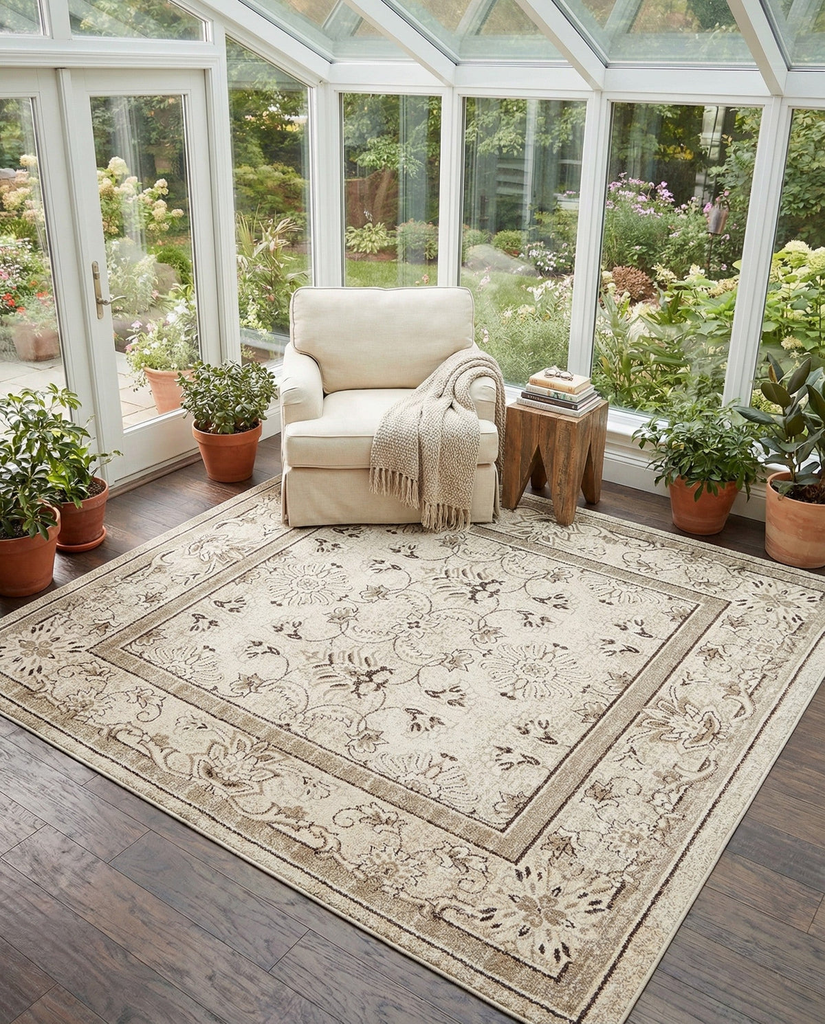 Horizon Collection Area Rug -  Meridian Square Ivory  lifestyle 92