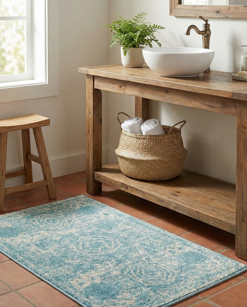 Dover Terrace Collection Area Rug -  Lagoon (Aqua) Rectangle Aqua  lifestyle 19
