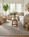 Seaside Stripes Collection Area Rug -  Boardwalk (Natural) Square Natural  lifestyle 77