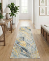 Seaside Blooms Collection Area Rug -  Blossom Runner Gray Ivory Yellow  lifestyle 71