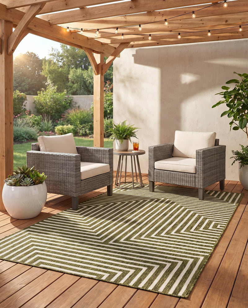 Urban Terrace Collection Area Rug -  Astoria (Green) Rectangle Green  lifestyle 15