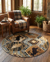 Frontier Trails Collection Area Rug -  Mesa Round Blue  lifestyle 73