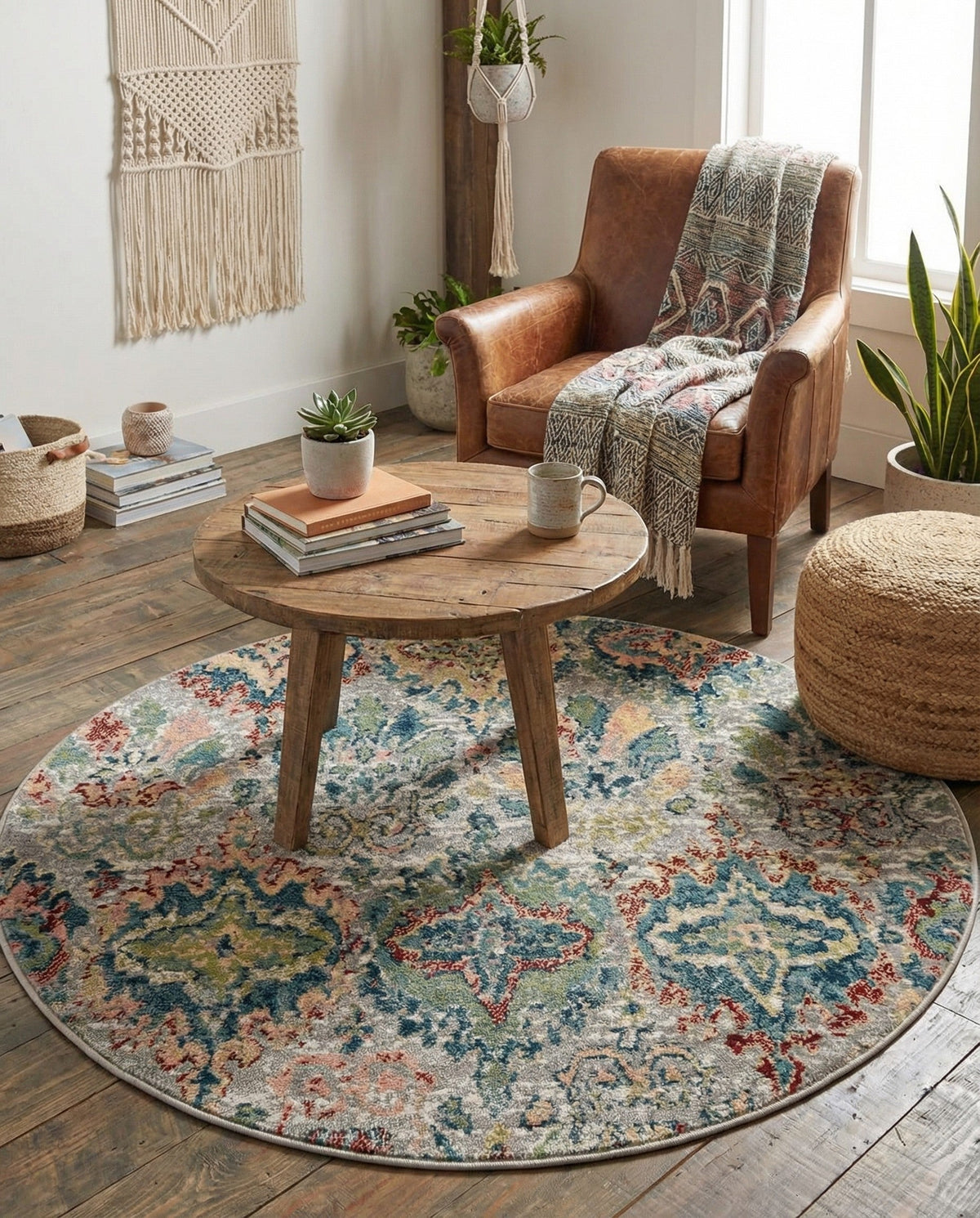 Savannah Elegance Collection Area Rug -  Forsyth Round Multi  lifestyle 95