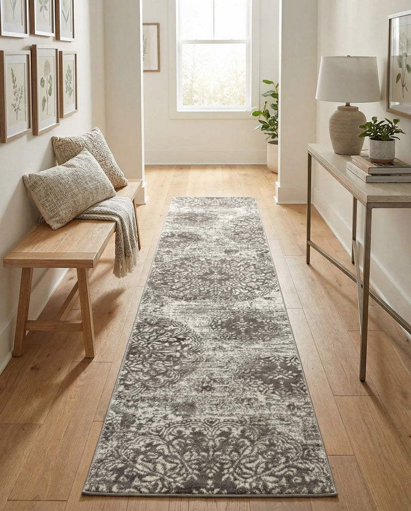 Riviera Elegance Collection Area Rug -  Monaco (Light Gray) Runner Light Gray  lifestyle 54