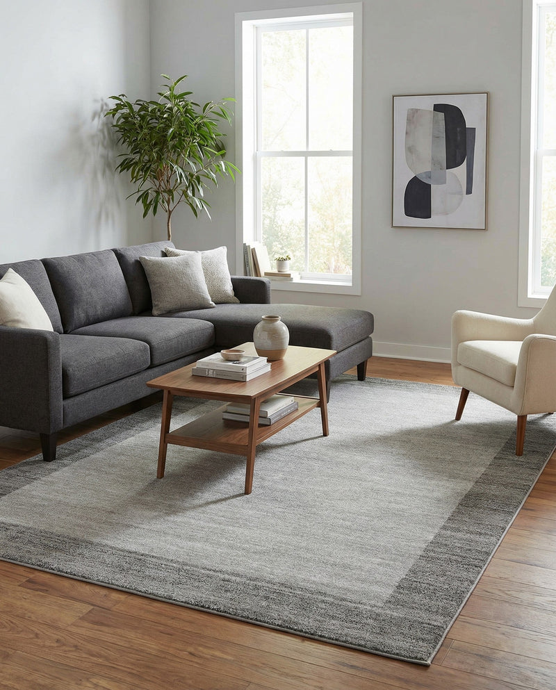 Studio Haven Collection Area Rug -  Conservatory (Light Gray) Rectangle Light Gray  lifestyle 8