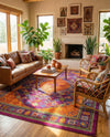 Caribbean Cove Collection Area Rug -  Mustique Rectangle Fuchsia  lifestyle 13