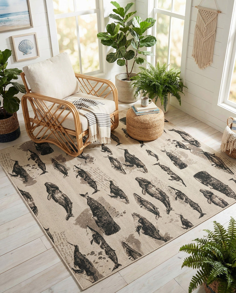 Seaside Haven Rugs Collection Area Rug -  Seabreeze Square Beige  lifestyle 74