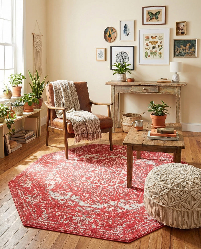 Georgetown Rugs Collection Area Rug - Dupont (Pink) Octagon Pink  lifestyle 69