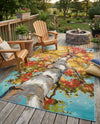 Seaside Blooms Collection Area Rug - Eden Rectangle Multi  lifestyle 16