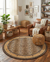 Savannah Sojourn Collection Area Rug -  Limpopo Round Brown  lifestyle 67