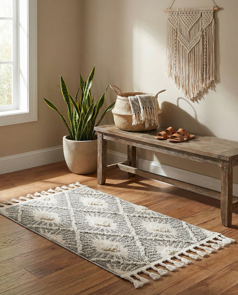 Sahara Chic Collection Area Rug - Marrakech Rectangle Gray Ivory  lifestyle 13