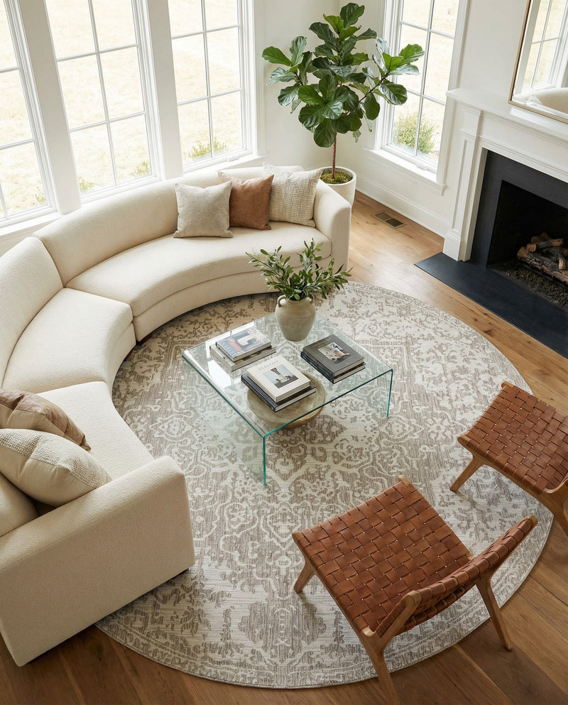 Urban Oasis Rugs Collection Area Rug -  Penthouse (Gray) Round Gray  lifestyle 22
