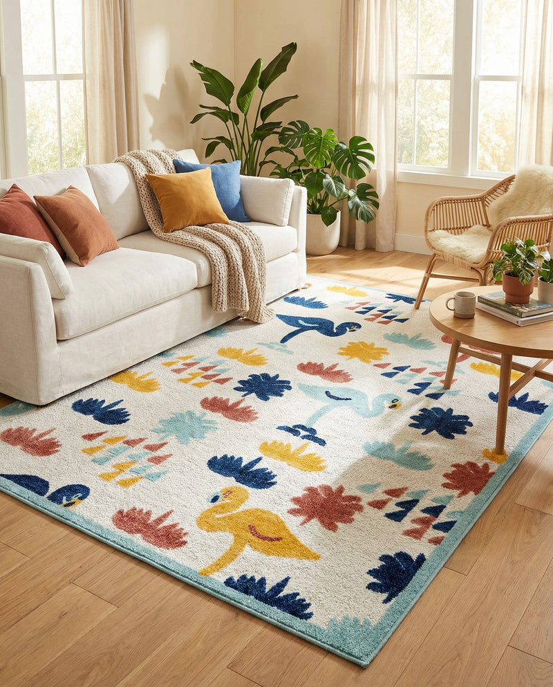 Caribbean Terrace Collection Area Rug -  StLucia Rectangle White  lifestyle 5