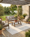 Tribal Terrace Treasures Collection Area Rug - Mayan Marina (Light Gray) Rectangle Light Gray  lifestyle 5