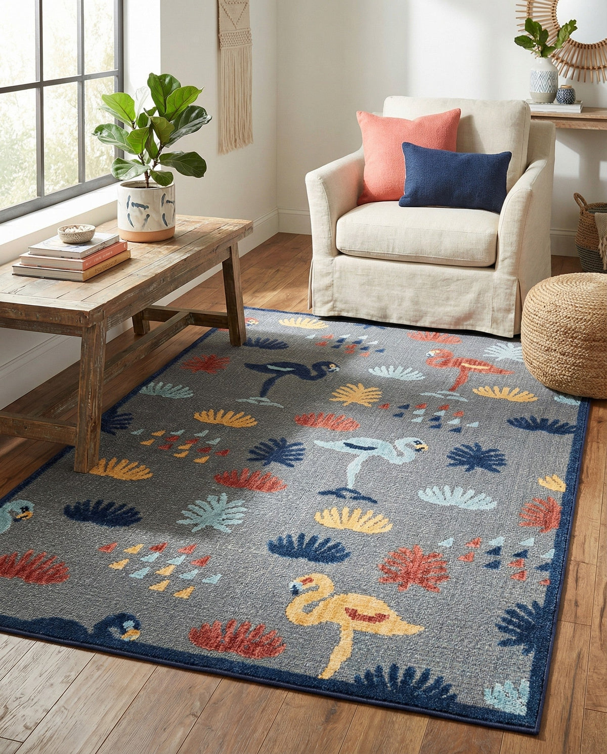 Terrace Collection Area Rug -  Pavilion Rectangle Gray  lifestyle 32