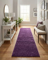 Solid Shag Seaside Collection Area Rug - Azure Cove (Violet) Runner Violet  lifestyle 26
