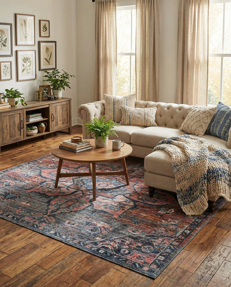 Vintage Memories Collection Area Rug -  Hindsight Square Multi  lifestyle 60