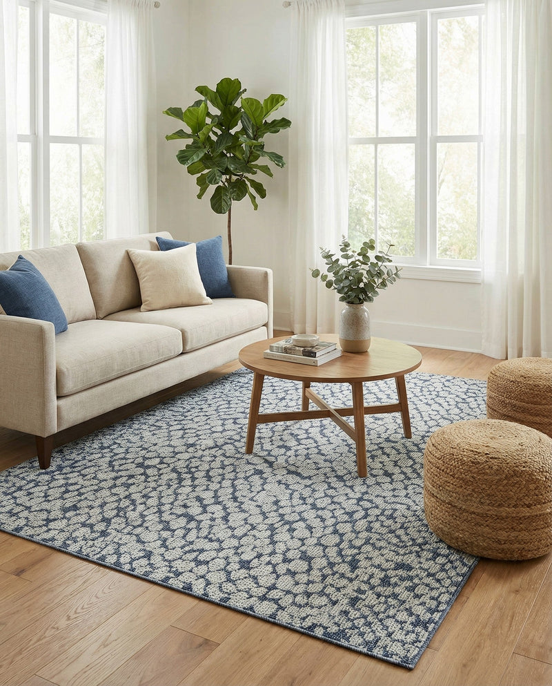 Savannah Escape Collection Area Rug - Mara Rectangle Navy Blue  lifestyle 35