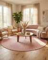 Urban Terrace Collection Area Rug -  Chelsea (Pink) Round Pink  lifestyle 81