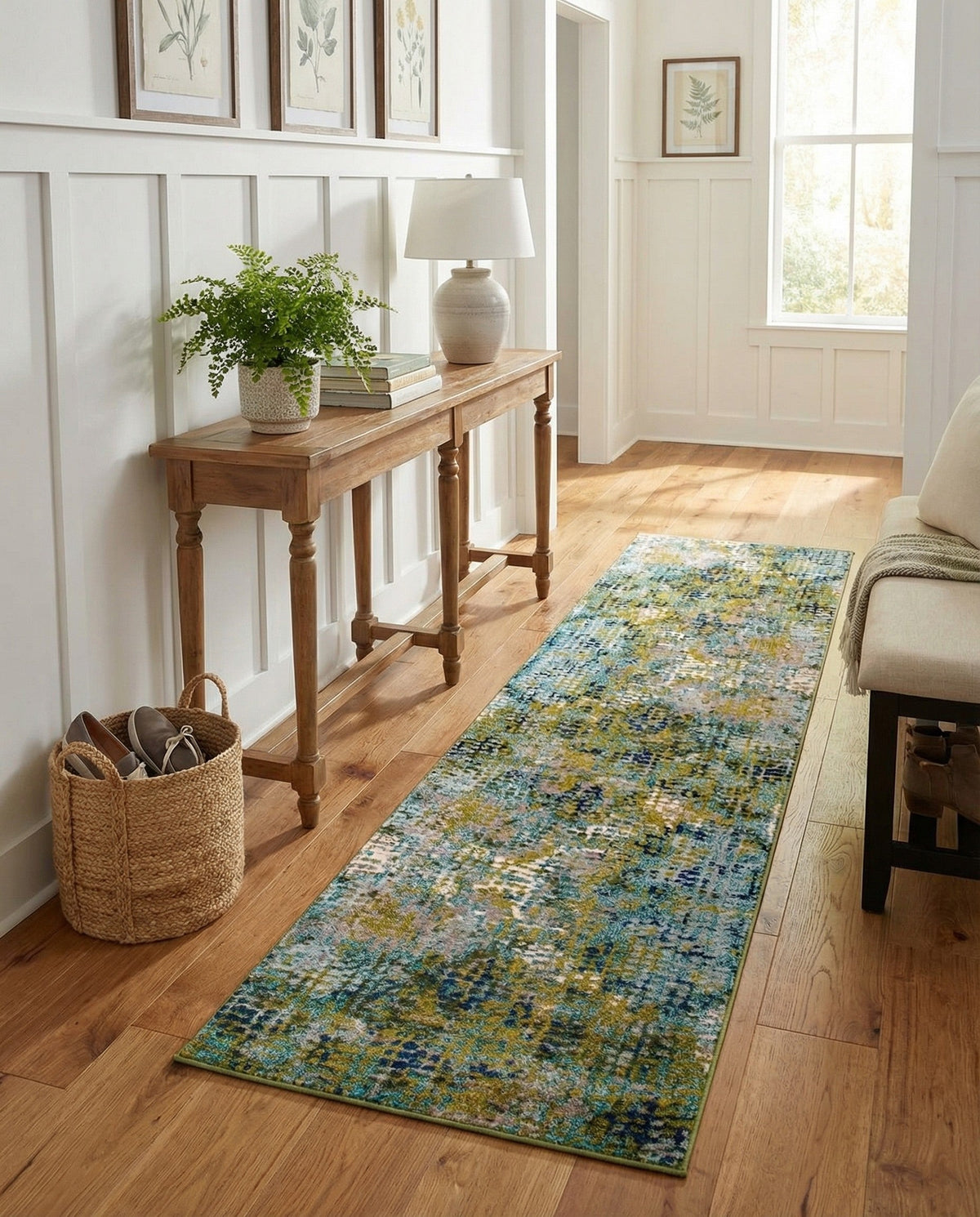 Chromatic Oasis Collection Area Rug -  Tropic Runner Blue Green  lifestyle 71