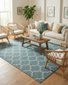 Savannah Pergola Collection Area Rug - Arbor (Teal) Rectangle Teal  lifestyle 25