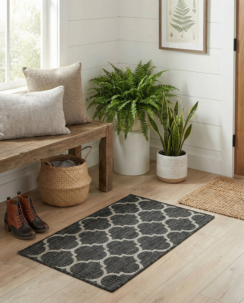 Savannah Pergola Collection Area Rug - Arbor (Black) Rectangle Black  lifestyle 27