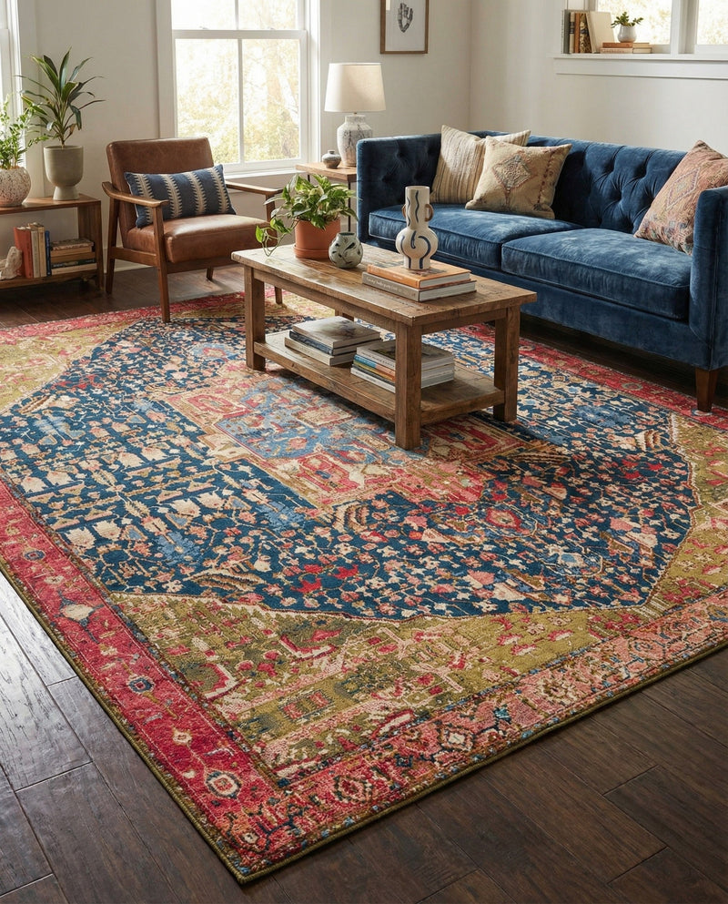 Patio Heritage Collection Area Rug -  Sanctuary Rectangle Multi  lifestyle 34