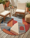 Urban Terrace Collection Area Rug -  Patio Round Multi  lifestyle 31