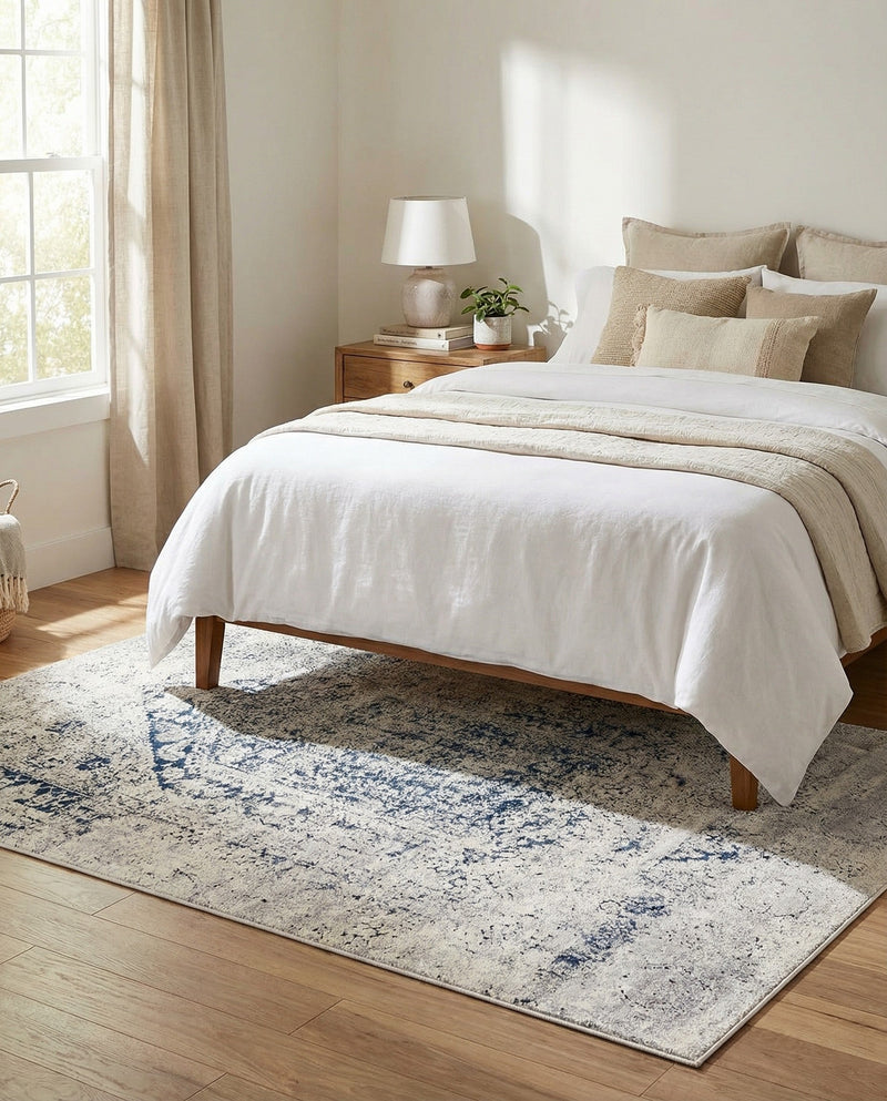 Coastal Manor Collection Area Rug -  Wavecrest Rectangle Gray  lifestyle 30