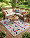 Bahama Breeze Outdoor Collection Area Rug - Nassau Rectangle Blue  lifestyle 28
