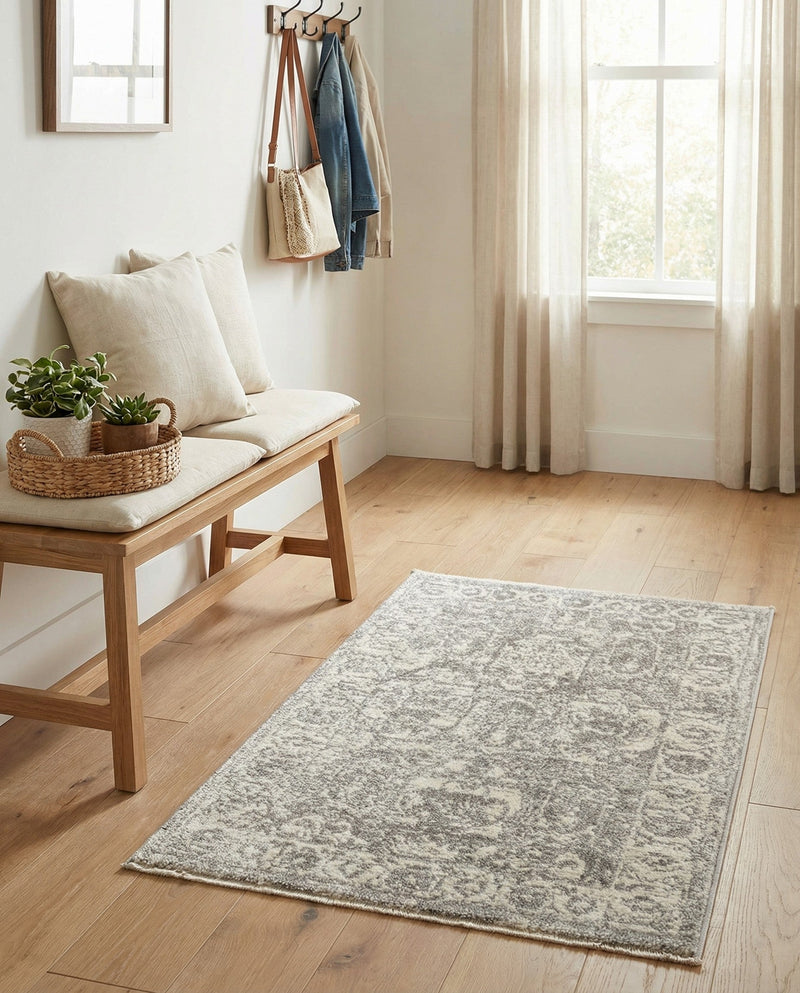 Seville Stripes Collection Area Rug -  Granada (Gray) Rectangle Gray  lifestyle 11