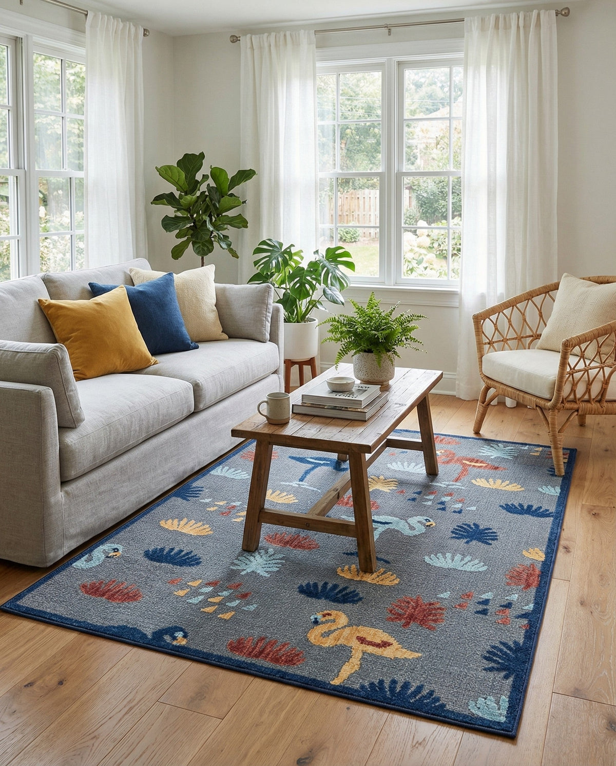 Terrace Collection Area Rug -  Pavilion Rectangle Gray  lifestyle 33