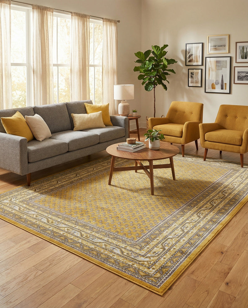 Soho Elegance Collection Area Rug -  Mercer (Yellow) Rectangle Yellow  lifestyle 18