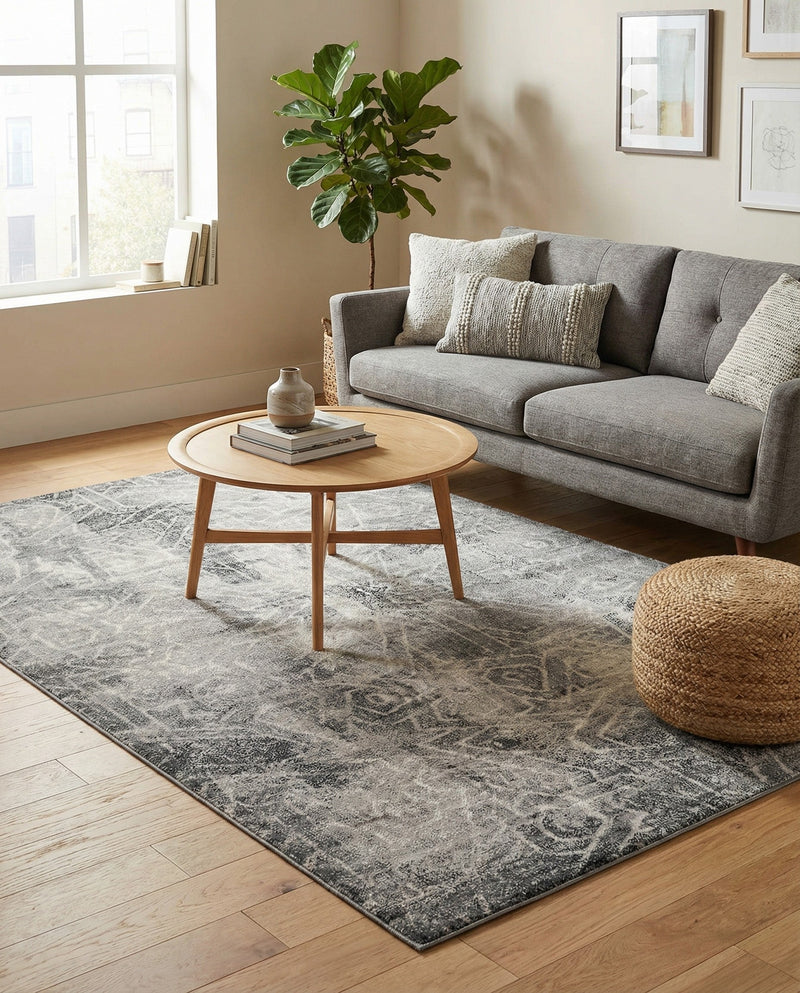 Riviera Elegance Collection Area Rug -  Grasse Rectangle Dark Gray  lifestyle 8