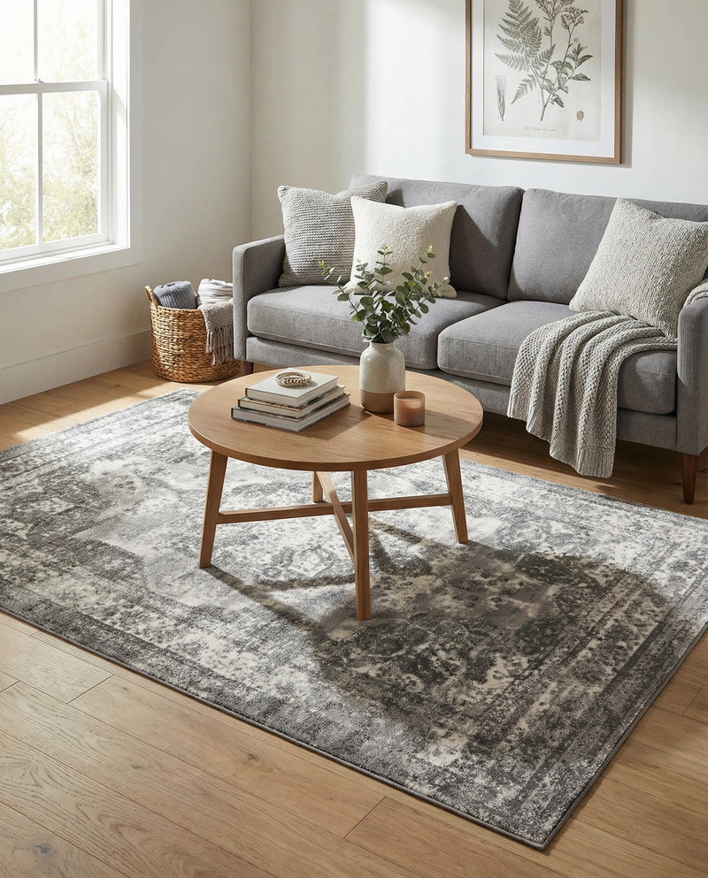 Riviera Elegance Collection Area Rug -  Menton (Gray) Rectangle Gray  lifestyle 11