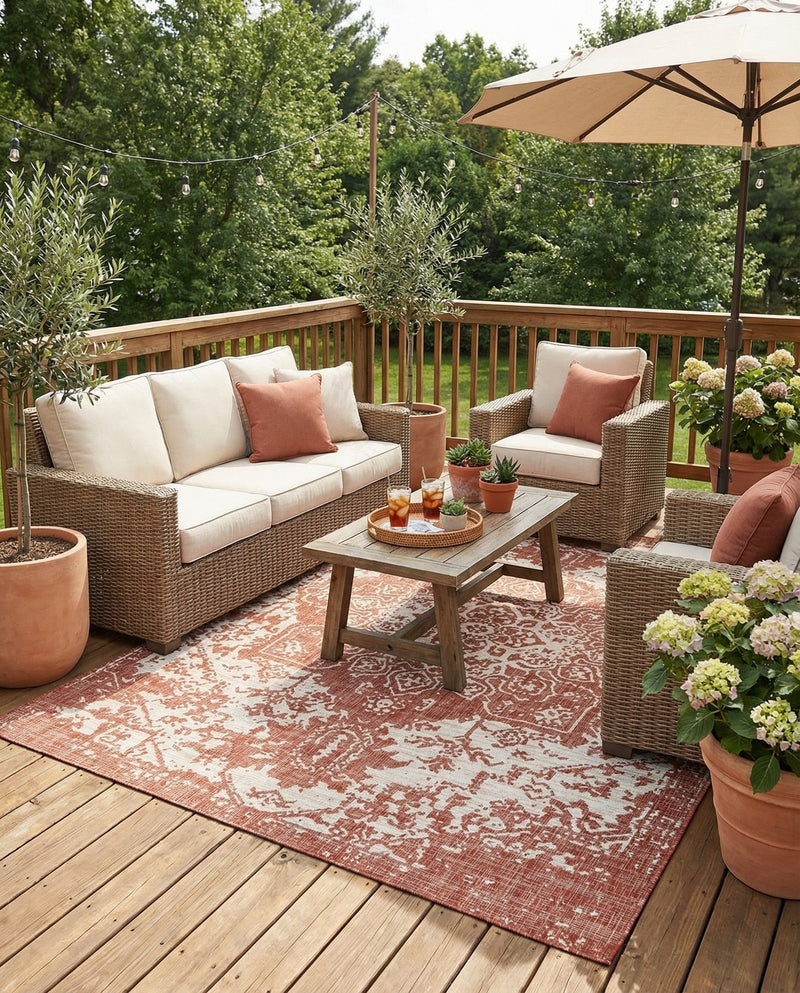 Urban Oasis Rugs Collection Area Rug -  Penthouse (Rust Red) Rectangle Rust Red  lifestyle 12