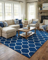 Trellis Mosaic Collection Area Rug -  Pergolatown (Navy Blue) Rectangle Navy Blue  lifestyle 8