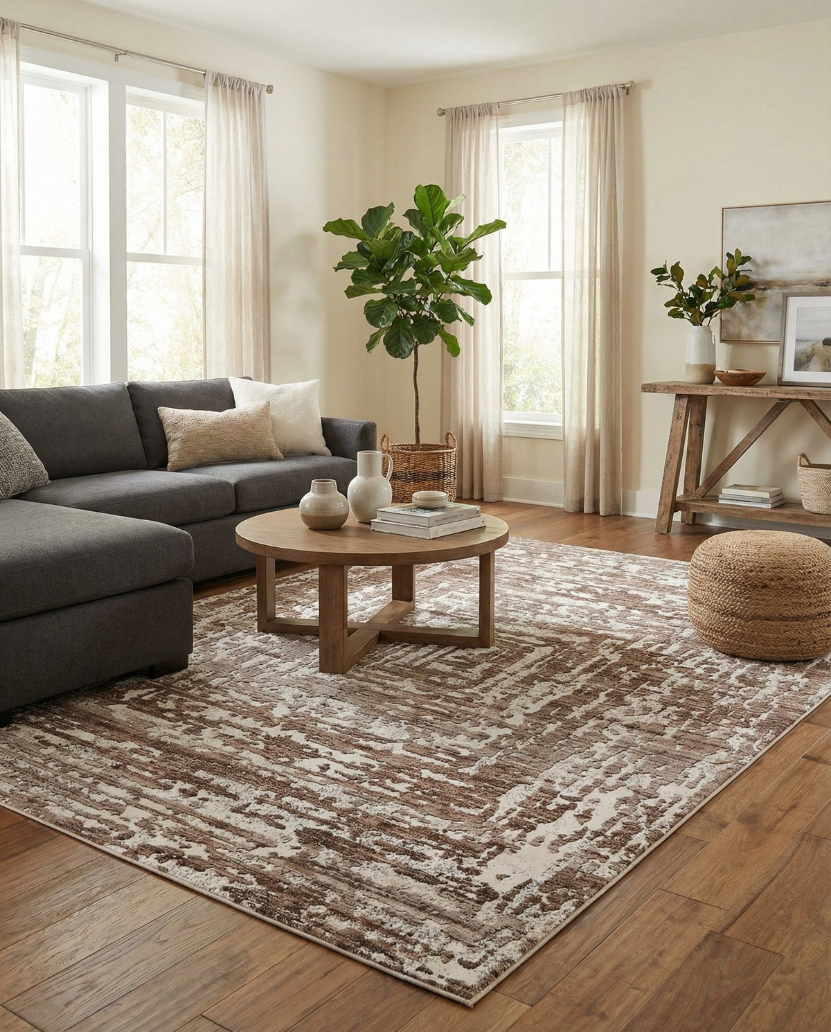 Sanctuary Retreat Collection Area Rug -  Asylum Rectangle Chocolate Brown  lifestyle 20